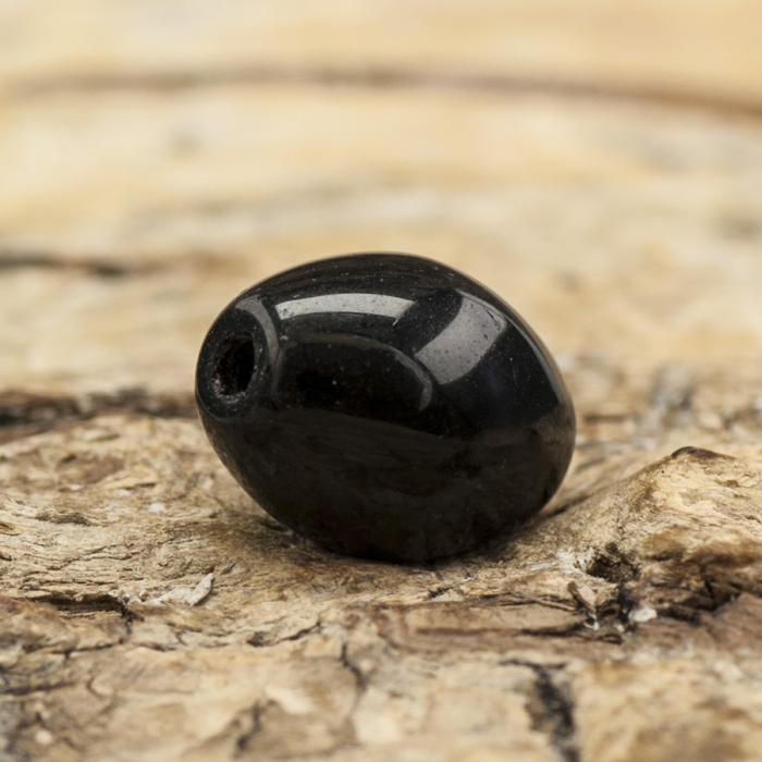 Oval glaspärla 6x8 mm, Svart (20st)