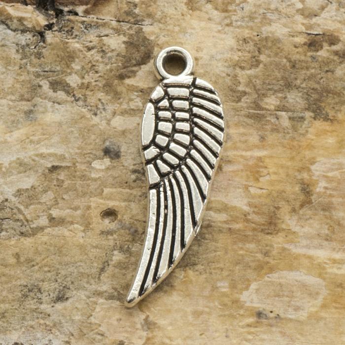 Berlock Vinge 5x17 mm, Antiksilver (10st)
