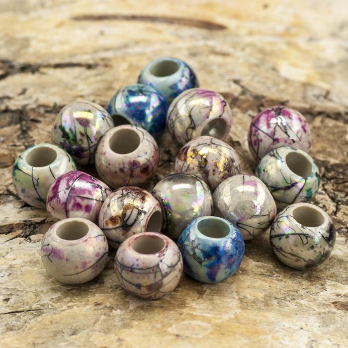 Akrylpärla Bubblegum 8 mm, Färgmix (20st)