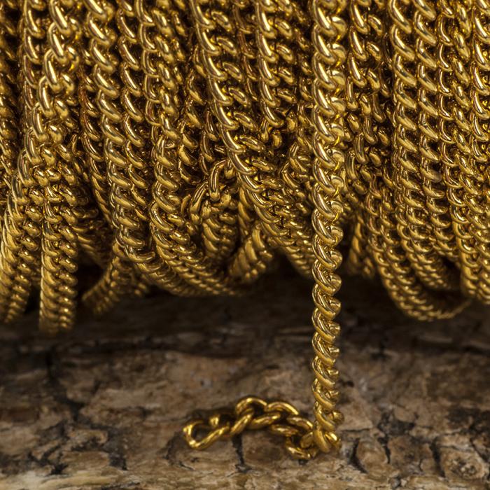 Smyckeskedja 3x4 mm, Guldfärg (meter)
