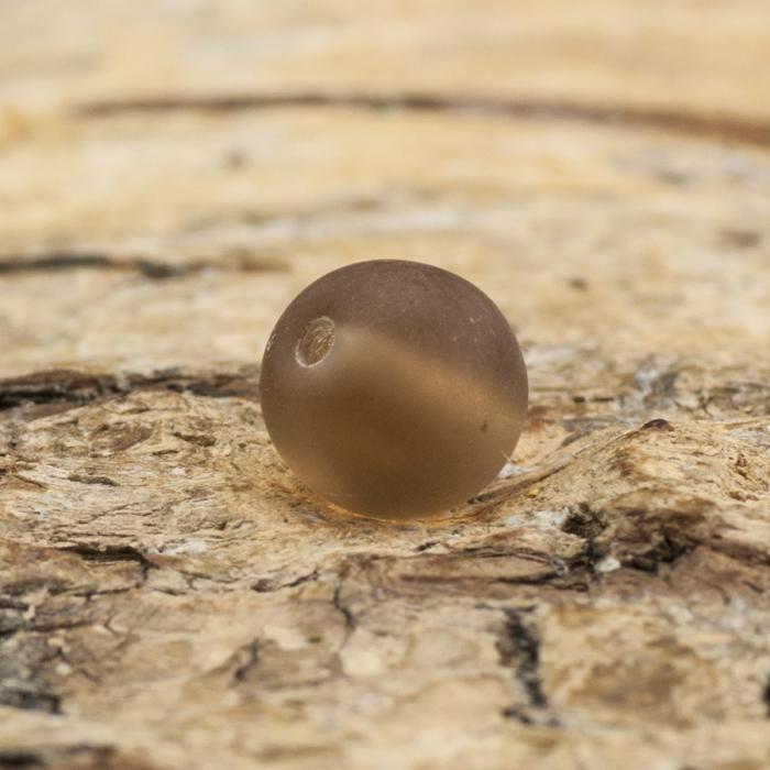 Frostad glaspärla 6 mm, Brungrå (40st)