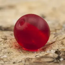 Frostad glaspärla 6 mm, Ljusröd (40st)