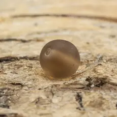Frostad glaspärla 6 mm, Brungrå (40st)