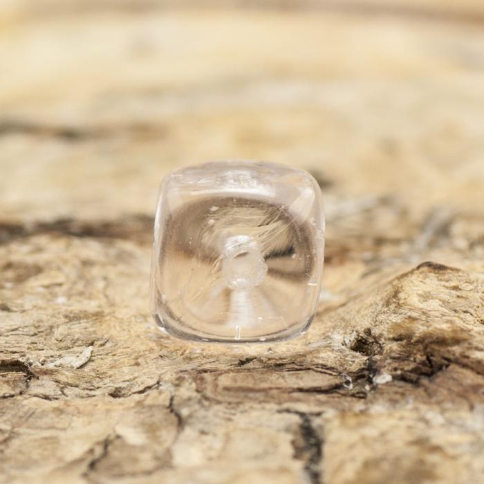 Glaspärla Kub 5 mm, Ljusrosa (15st)