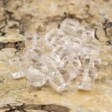 Glaspärla Kub 5 mm, Ljusrosa (15st)