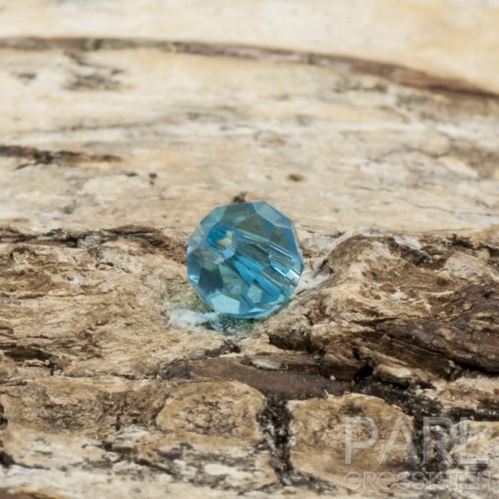 Glaspärla facetterad kula 4 mm, Turkos (30st)
