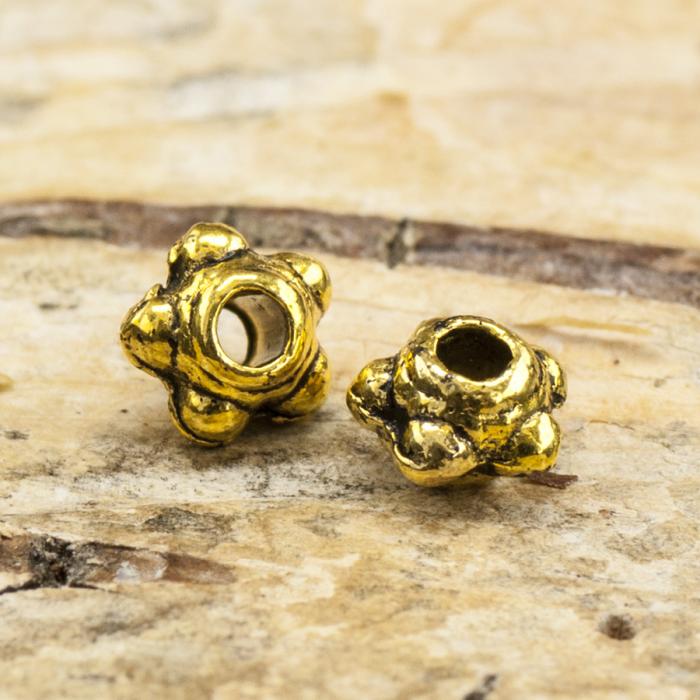 Mellandel Blomma 4 mm, Antikguld (40st)