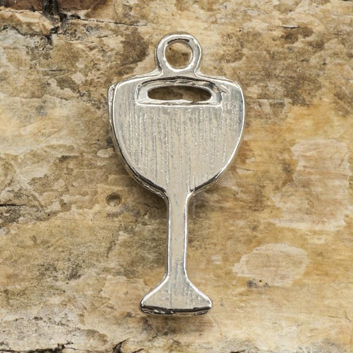 Berlock Rödvinsglas 9x20 mm, Röd/Silverfärg (st)