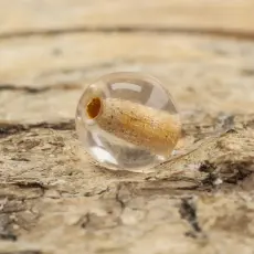 Glaspärla rund 6 mm, Klar/Aprikos (40st)