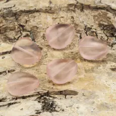 Frostad glaspärla vriden 11x13 mm, Rosa (5st)