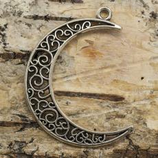 Hänge Måne 41x36 mm, Antiksilver (st)