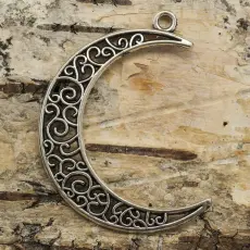 Hänge Måne 41x36 mm, Antiksilver (st)