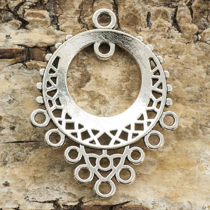 Connector Kristallkrona 25x33 mm, Antiksilver (st)