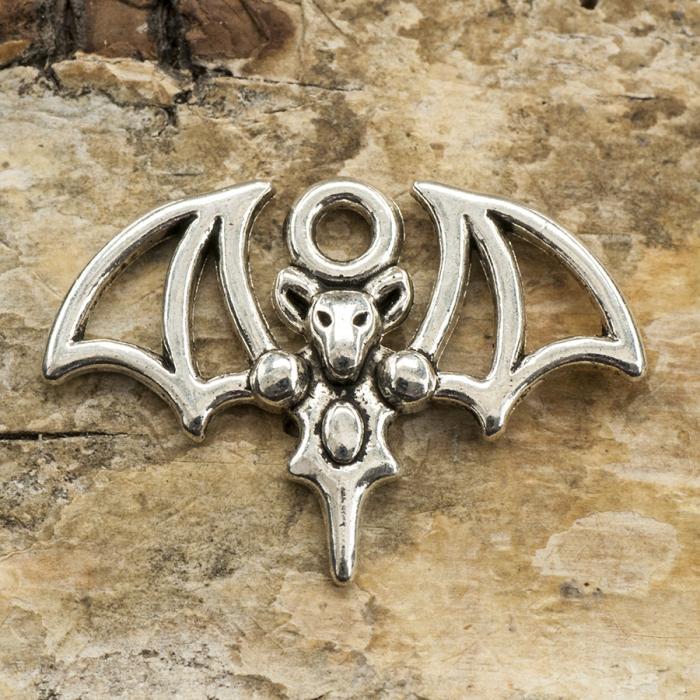 Berlock Fladdermus 21x15 mm, Antiksilver (3st)