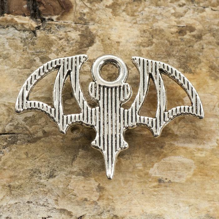 Berlock Fladdermus 21x15 mm, Antiksilver (3st)