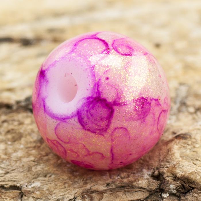 Melerad glittrig glaspärla 10 mm, Rosa (10st)