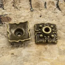 Pärlhållare Fyrkant 8x8, Antikbrons (10st)