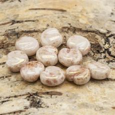 Glaspärla Hjärta 12x11 mm, Rosabrun (10st)