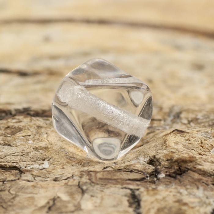 Glaspärla Oktaeder 6,5x8 mm, Klar (15st)