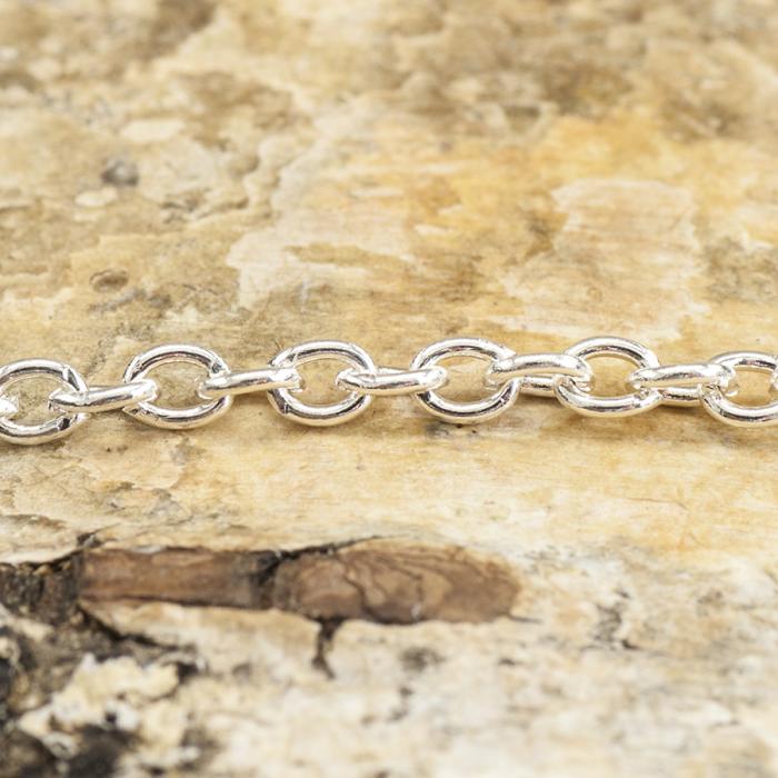 Ringkedja 2x3 mm, Silverfärg (meter)