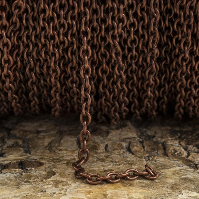 Ringkedja 2x3 mm, Antikkoppar (meter)