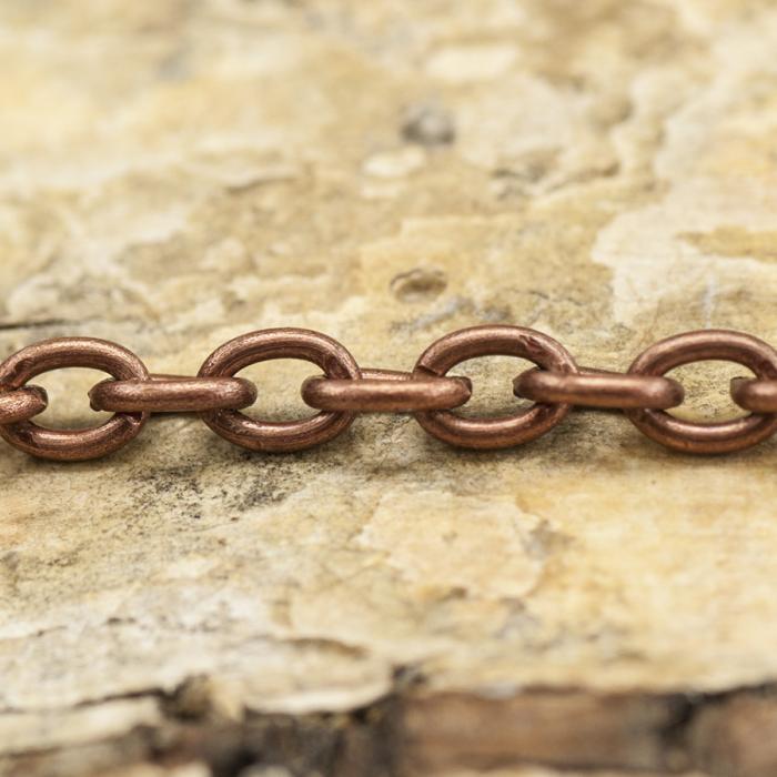 Ringkedja 2x3 mm, Antikkoppar (meter)