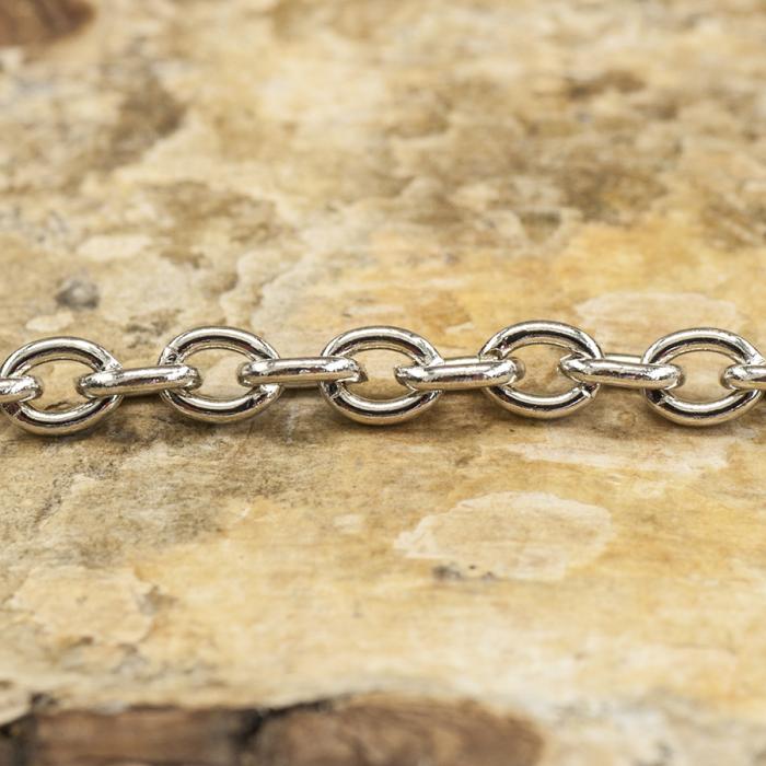 Ringkedja 2x3 mm, Platinafärg (meter)