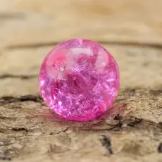 Krackelerad glaspärla rund 8 mm, Rosa (20st)
