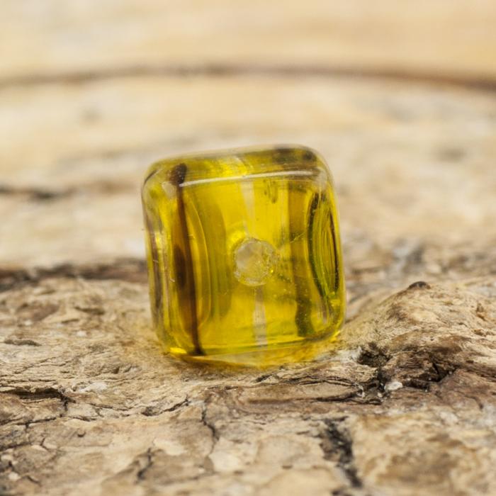 Glaspärla Kub 6x5,5 mm, Multifärg (15st)