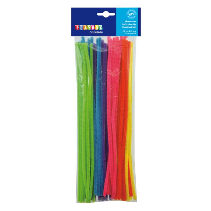 Piprensare Neon Ø 6 mm, Färgmix (50st)