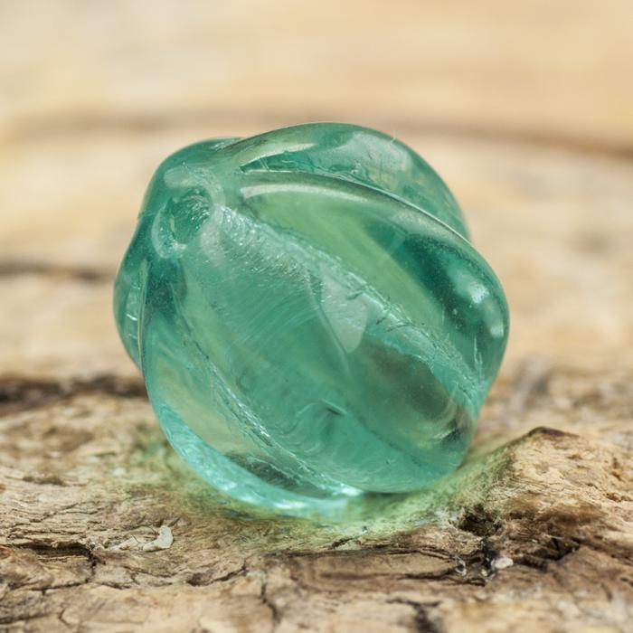 Glaspärla Melon 10,5x10 mm, Havsgrön (10st)