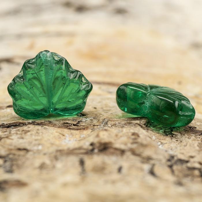 Glaslöv 13x11 mm, Havsgrön (10st)