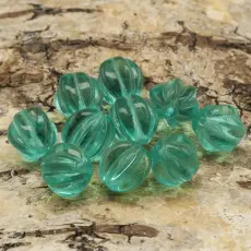 Glaspärla Melon 10,5x10 mm, Havsgrön (10st)