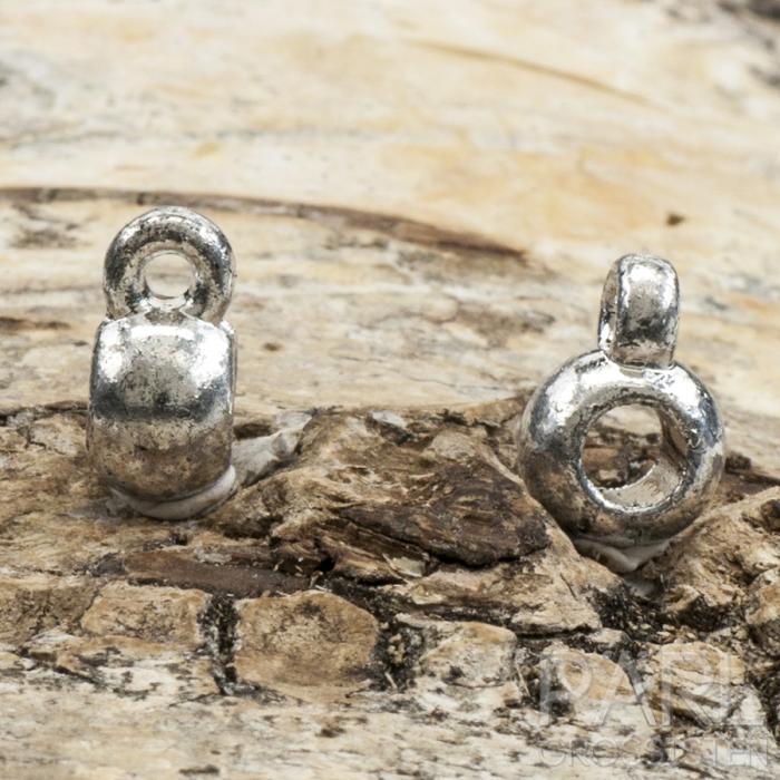 Berlockhållare akryl 9,5x6,5 mm, Antiksilver (50st)