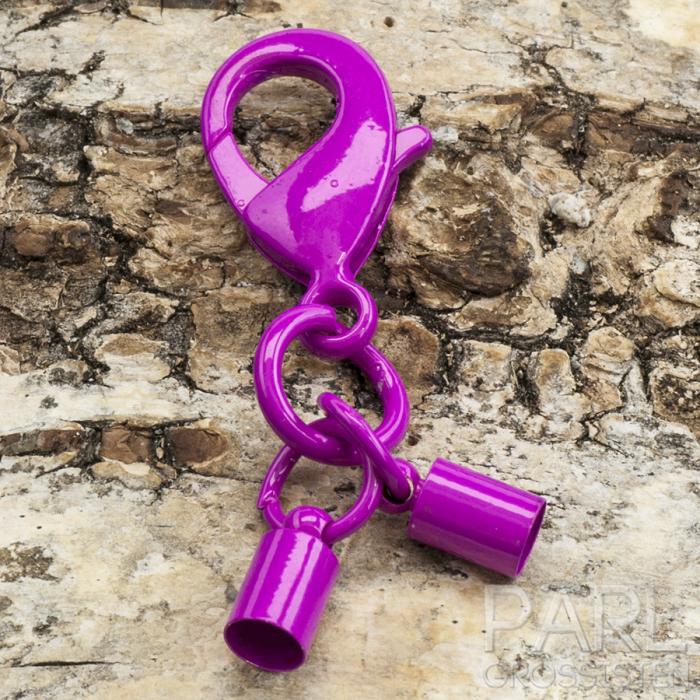Karbinhake med bandavslut 44 mm, Cerise (st)