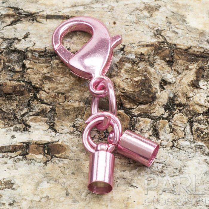 Karbinhake med bandavslut 44 mm, Rosa (st)