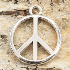 Berlock Peacemärke 23x28 mm, Antiksilver (5st)