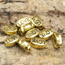Mellandel Love 10x6, Antikguld (10st)