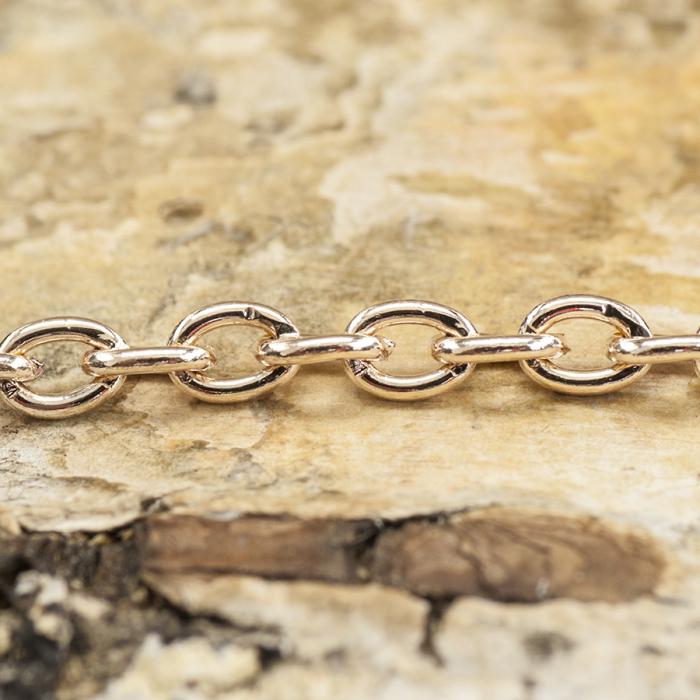 Ringkedja 2x3 mm, Roséguld (meter)
