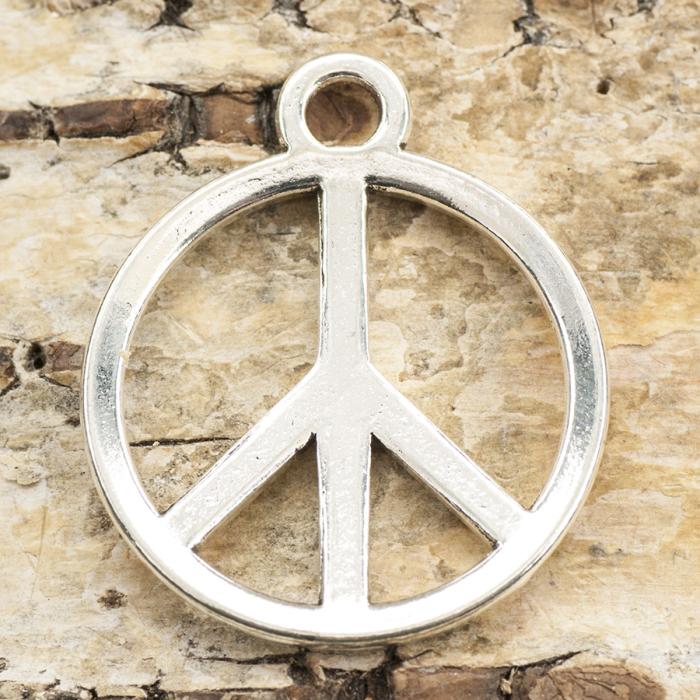 Berlock Peacemärke 23x28 mm, Antiksilver (st)