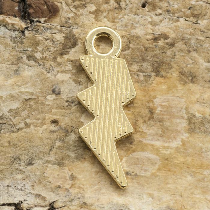 Berlock Blixt 8x21 mm, Röd/Guldfärg (st)