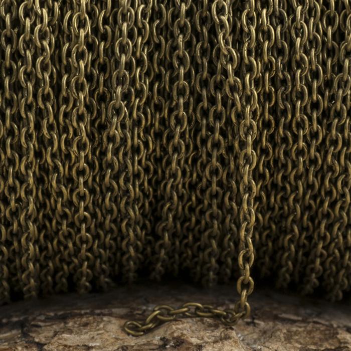 Ringkedja 2x3 mm, Antikbrons (meter)