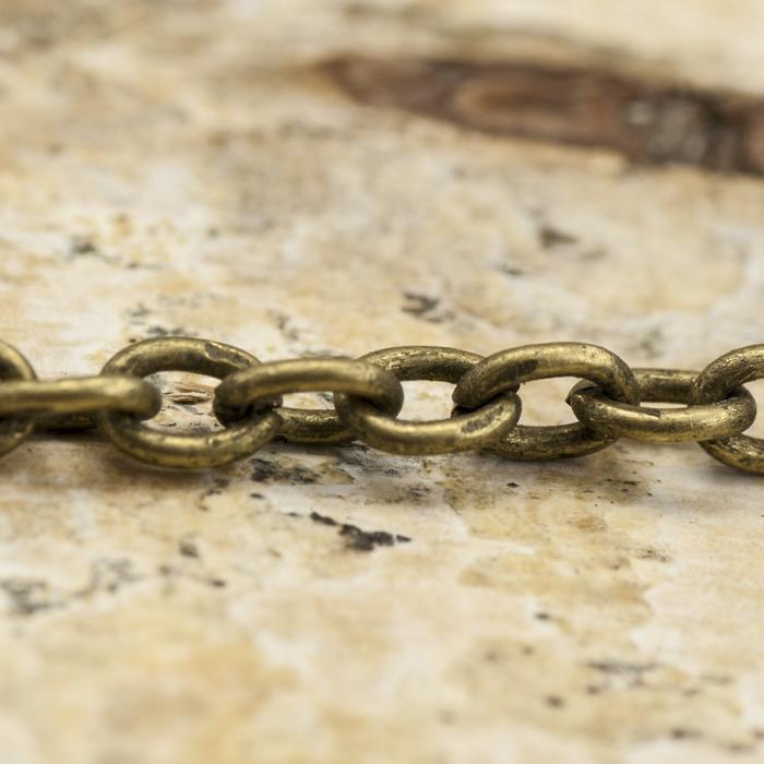 Ringkedja 2x3 mm, Antikbrons (meter)