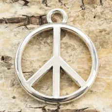 Berlock Peacemärke 23x28 mm, Antiksilver (5st)