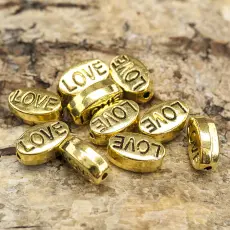 Mellandel Love 10x6, Antikguld (10st)
