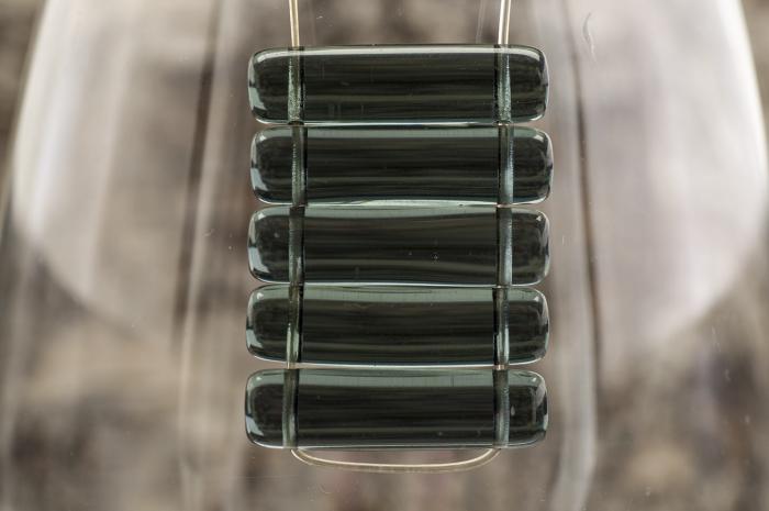 Glaspärla Stav 25,5x7 mm, Mörkblå (5st)