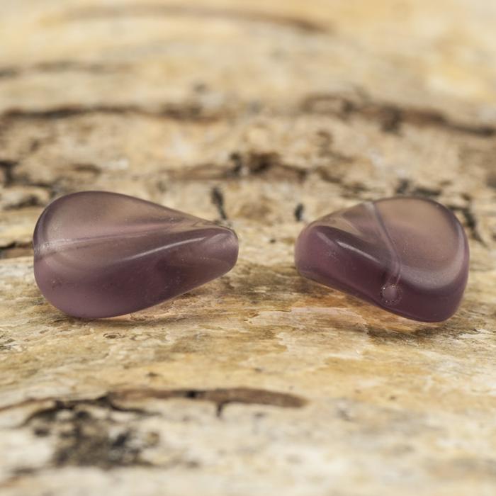 Glaspärla vriden 11x13,5 mm, Lila (5st)