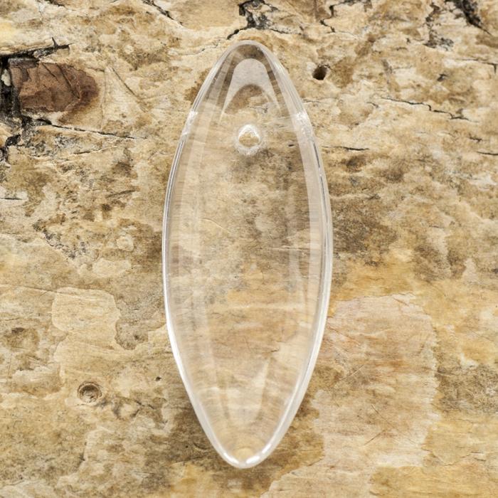 Oval glaspärla 8x20 mm, Klar (10st)