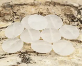 Frostad Glaspärla Puck 13 mm, Vit (5st)