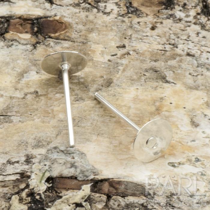 Örhänge Stift med platta 11x6 mm, Silverfärg (20st)